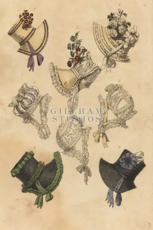 Victorian bonnets of various styles