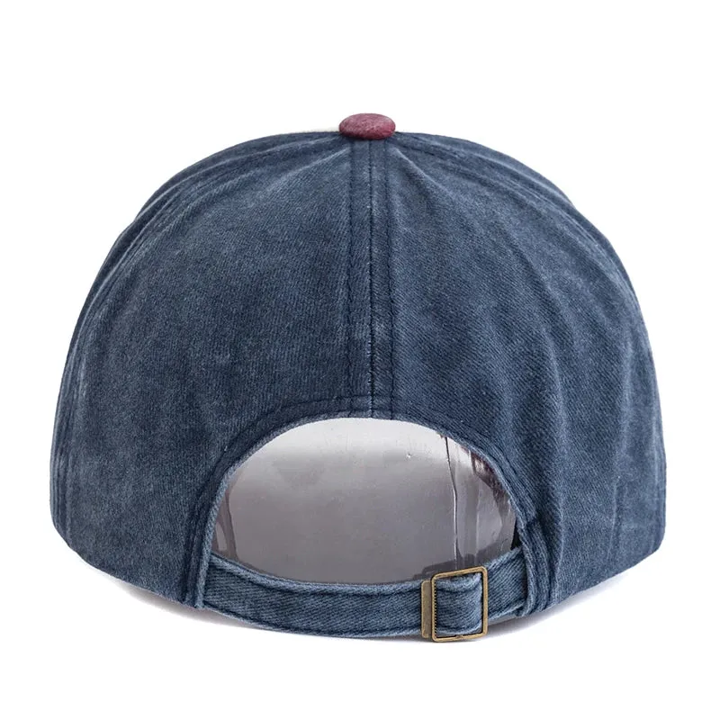 Vintage Motorcycle Print Baseball Cap Adjustable