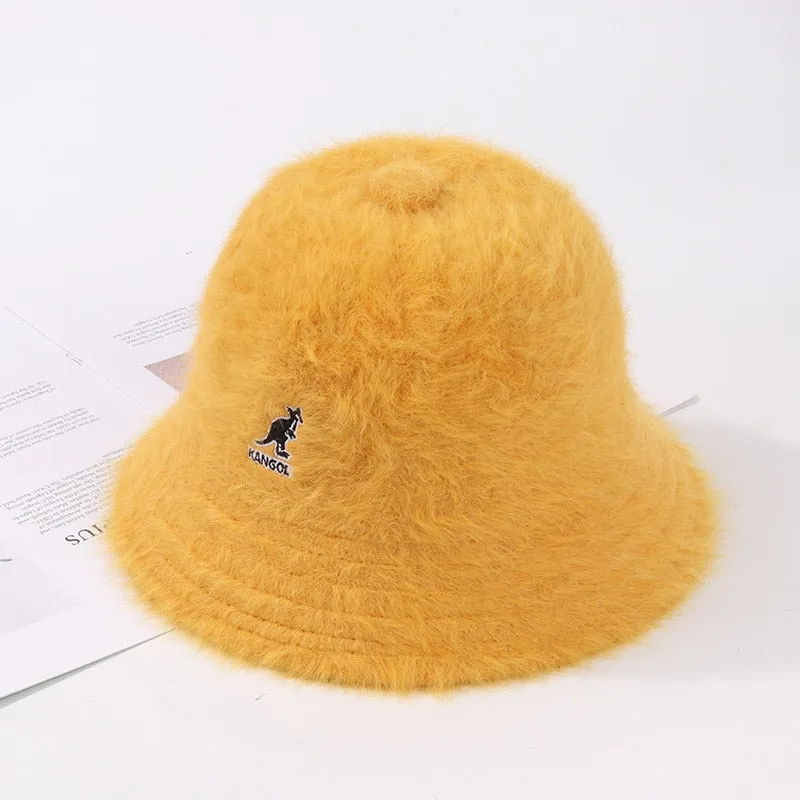 Women's Winter Kangaroo Hat Fashion Fisherman Hats Outdoor Warm Cover Face Caps Travel Casual Bucket Cap