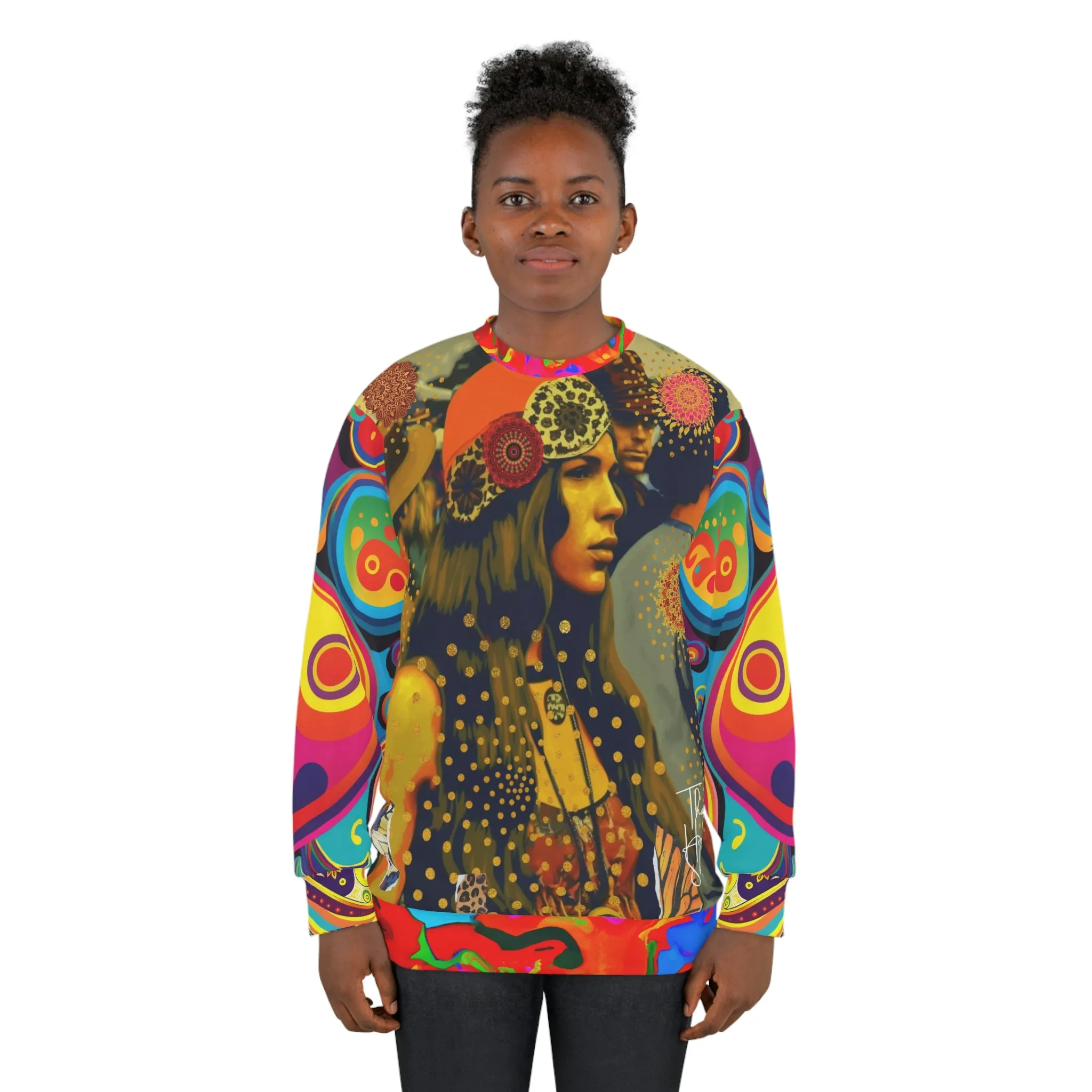 Woodstock Girl Mandala Unisex Sweatshirt (Gold Label)